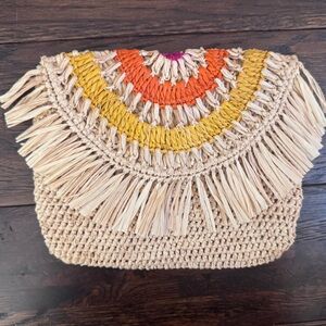 NEW Mar Y Sol fringed Mia Mini Clutch multicolor